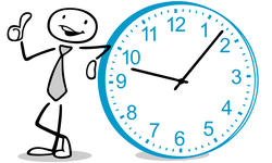 © Robert Kneschke - fotolia.com Mann lehnt an Uhr und hält Daumen hoch