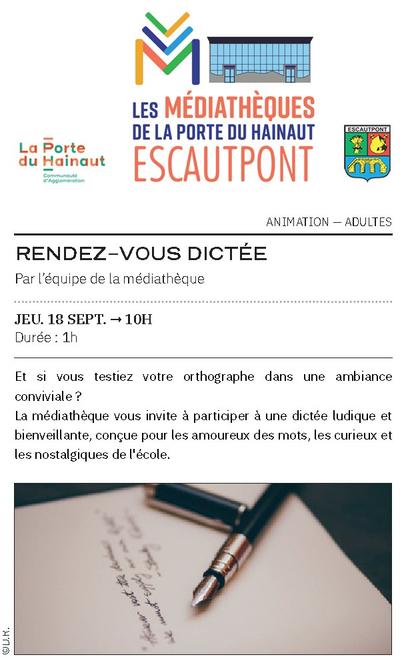 mediatheque ESCAUTPONT - DICTEE