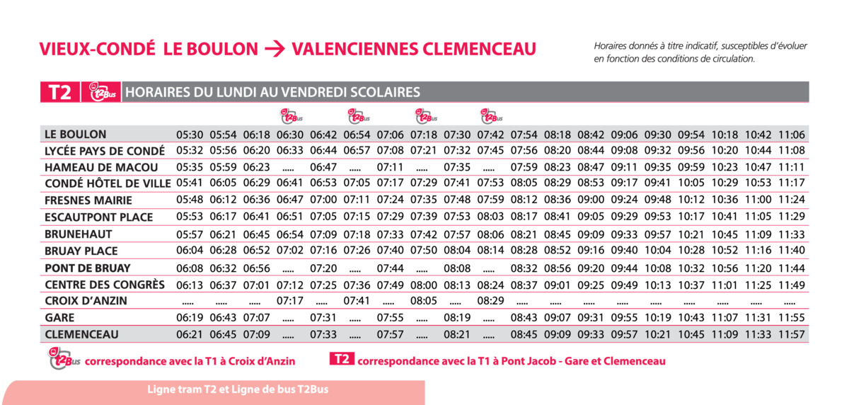Fiche horaires